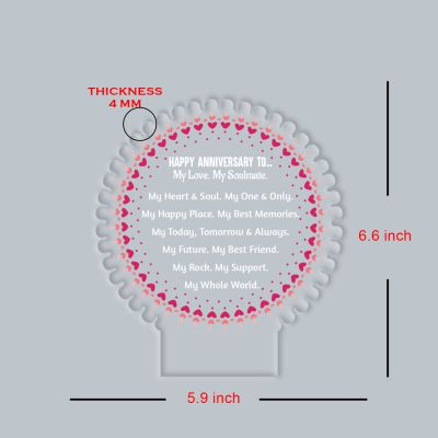 Couples Led Night Lamp Gift Item for Wedding, Anniversary, Birthday & Valentine's Day Romantic Gift for Couples Multicolored Light (My Soulmate)